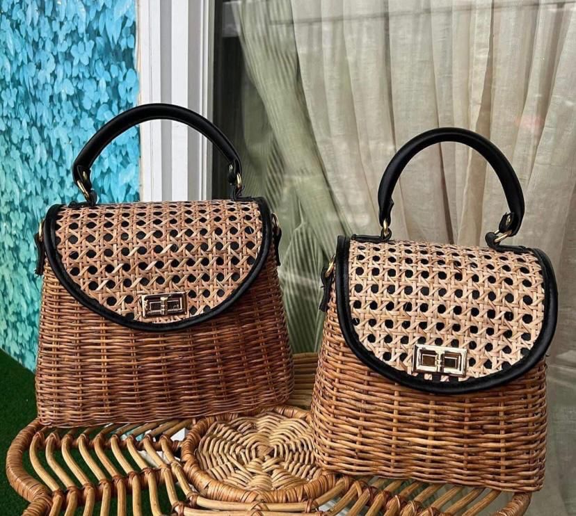 Vintage wicker handbag hot sale