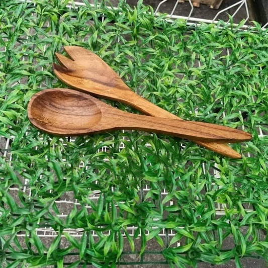 Wooden Serving Spoon & Fork Set